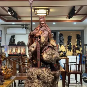 Tượng Quan Công Gỗ Nu Cẩm Cao 100cm