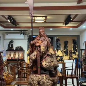Tượng Quan Công Gỗ Nu Cẩm Cao 100cm