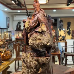 Tượng Quan Công Gỗ Nu Cẩm Cao 100cm