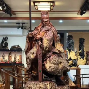 Tượng Quan Công Gỗ Nu Cẩm Cao 100cm