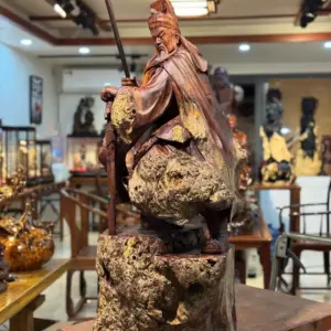 Tượng Quan Công Gỗ Nu Cẩm Cao 100cm