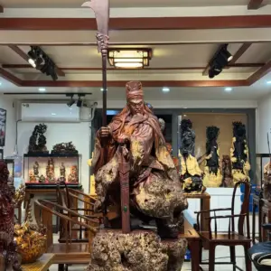 Tượng Quan Công Gỗ Nu Cẩm Cao 100cm