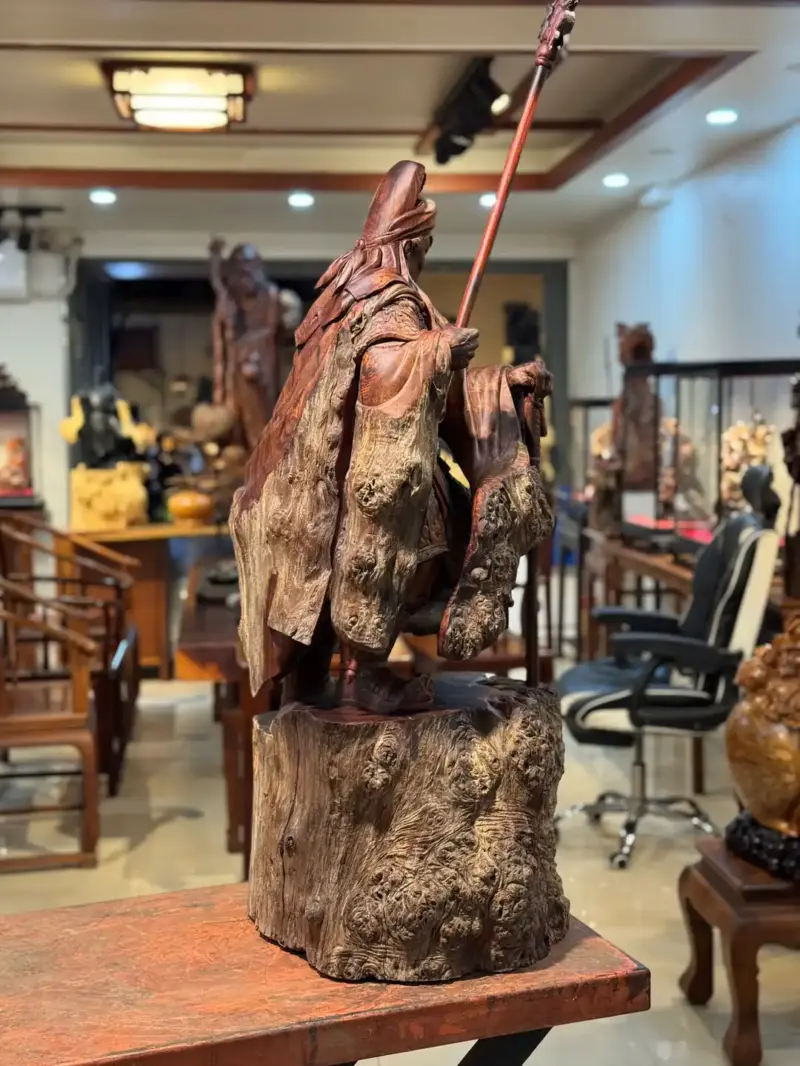 Tượng Quan Công Gỗ Nu Cẩm Cao 100cm