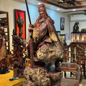 Tượng Quan Công Gỗ Nu Cẩm Cao 100cm