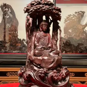 Tượng Phật A Di Đà Gỗ Tử Đàn Ấn Độ Cao 41cm