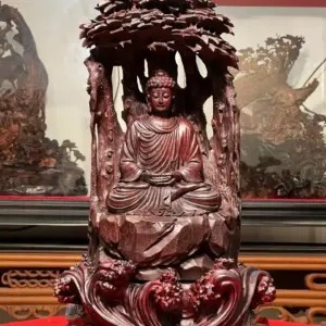 Tượng Phật A Di Đà Gỗ Tử Đàn Ấn Độ Cao 41cm