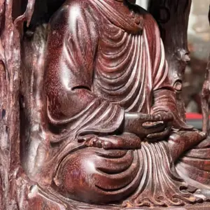 Tượng Phật A Di Đà Gỗ Tử Đàn Ấn Độ Cao 41cm