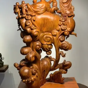 Tượng Di Lặc Gỗ Nu Hương Cao 73cm