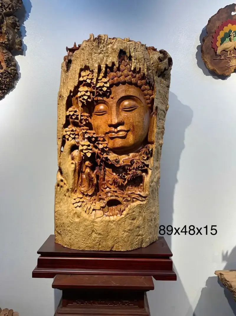 Tượng Diện Phật Gỗ Sụn Hương Cao 89cm