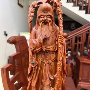 z7870837697955_bf936a14181244c9300803a52e9c205b Tượng Ông Thọ Tiên Gỗ Sưa Bắc Liền Khối Cao 54