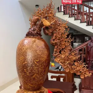 Bình Phú Quý Mai Đổ Nu Ngọc Am To Đẹp KT:90x65x30