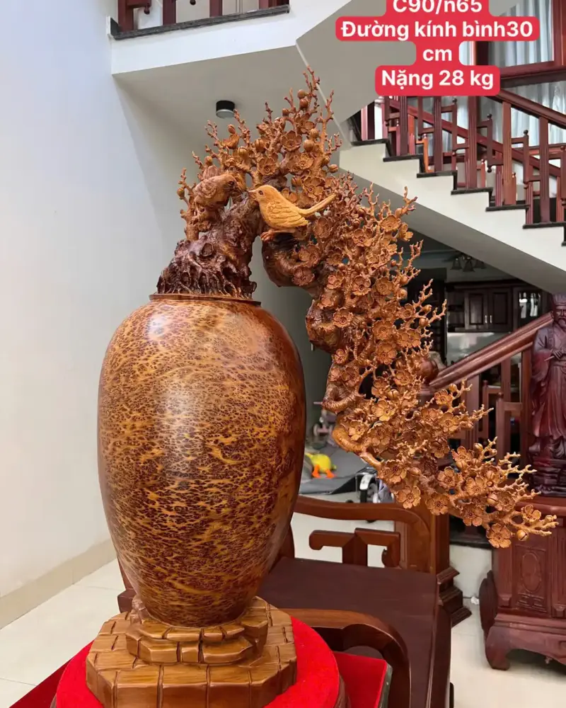 Bình Phú Quý Mai Đổ Nu Ngọc Am To Đẹp KT:90x65x30